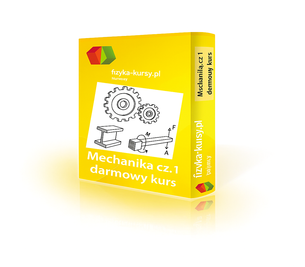 Na pudełku znajduje się grafika kształtowników i zębatek 