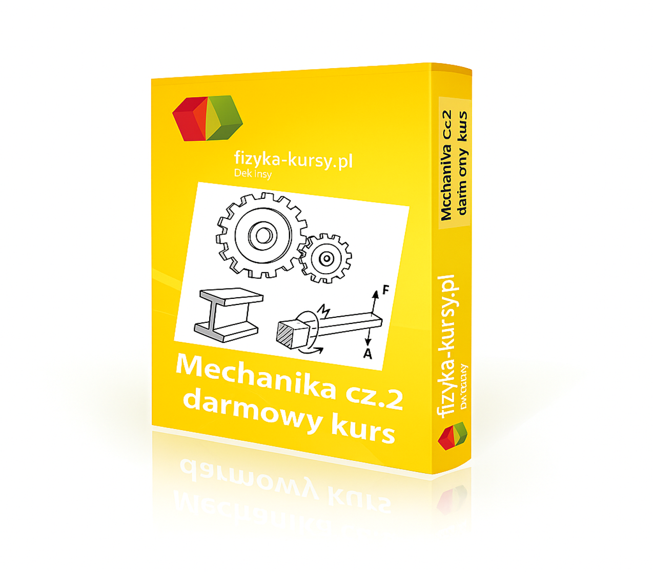 Na pudełku znajduje się grafika kształtowników i zębatek 